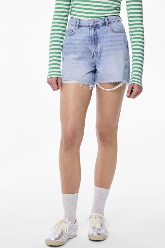PCSUMMER HW DEST LB SHORTS NOOS 17146747 LIGHT BLUE DENIM